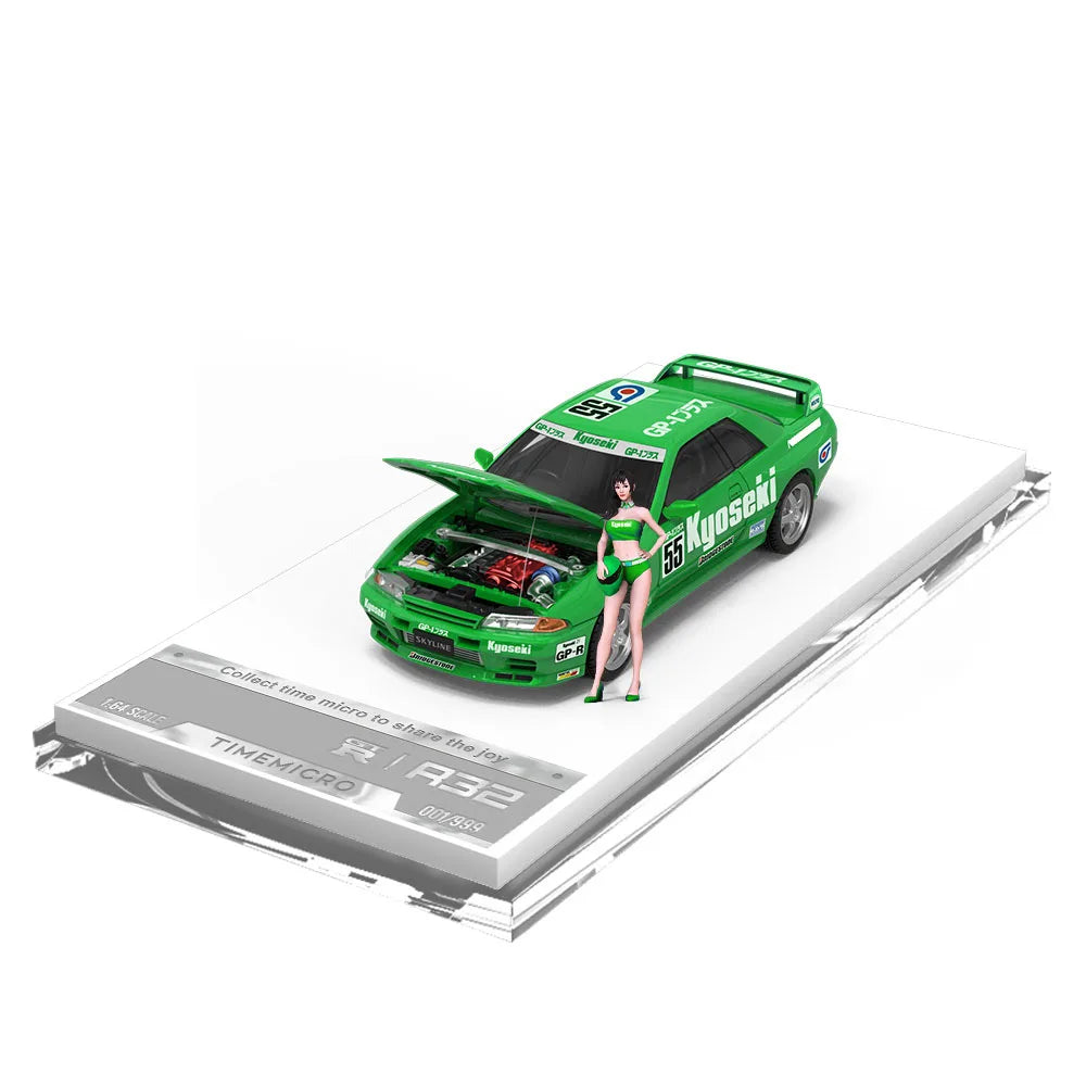 TimeMicro 1:64 GTR 32 Green Racing Painting Alloy Car Model for Collection&Display&Gift