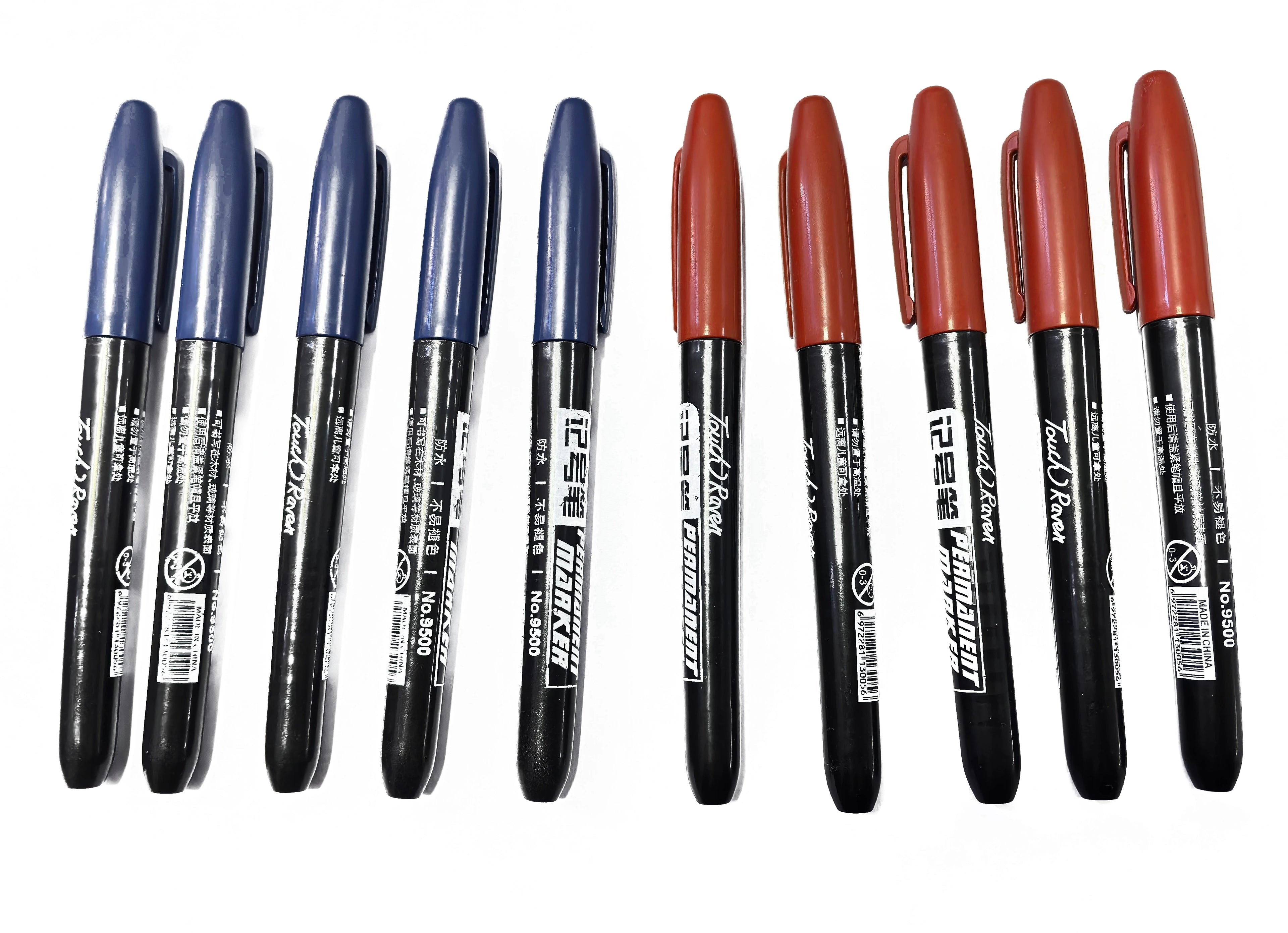 6-20PCs/Set Permanent Marker Pen Fine Point Waterproof Markers Thin Nib Crude Nib Black Blue Red Ink 1.5mm Fine Color Marker Pens