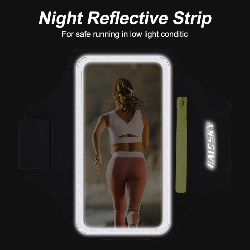 HAISSKY Classic Zipper Pocket Running Bags Men Women Outddor Sports Touch Screen Armband Wrist Pouch For iPhone Samsung Xiaomi