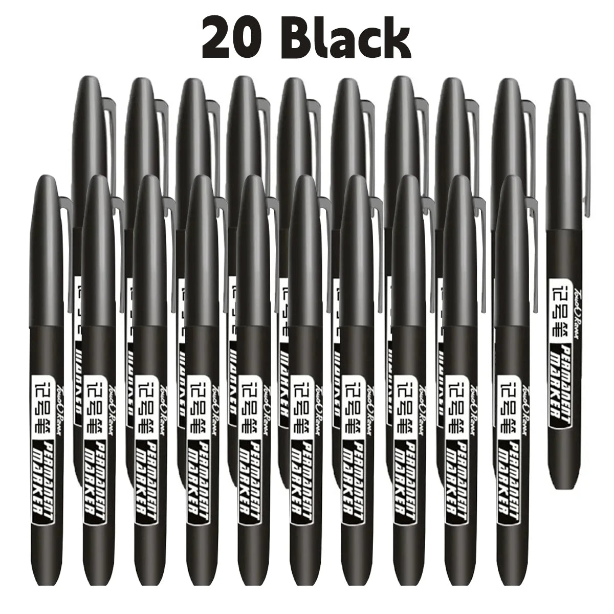 6-20PCs/Set Permanent Marker Pen Fine Point Waterproof Markers Thin Nib Crude Nib Black Blue Red Ink 1.5mm Fine Color Marker Pens