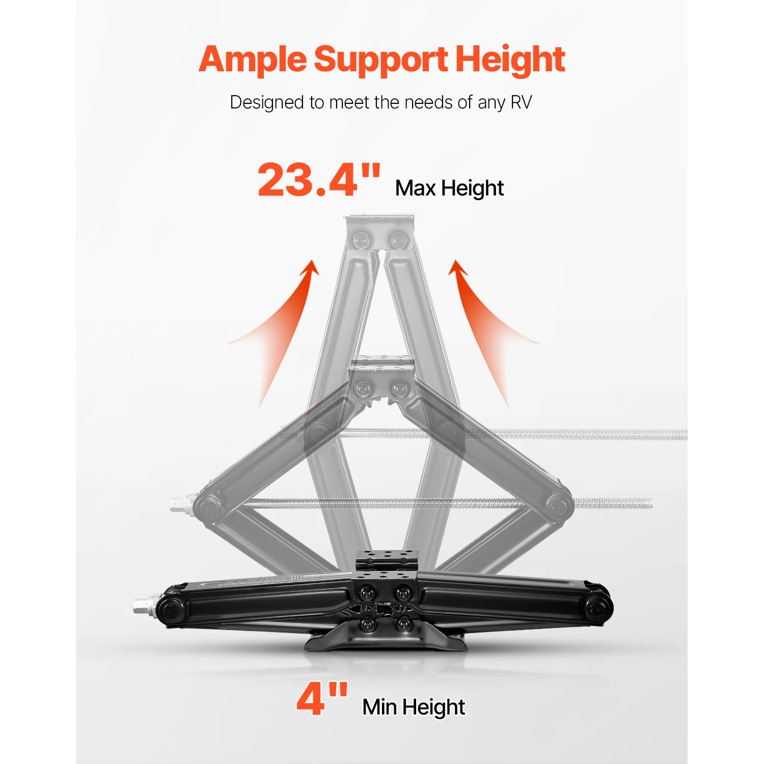 SucceBuy 5000/6500/9000lbs RV Scissor Jacks 2/4 PCS RV Stabilizer Leveling Scissor Jacks Heavy Duty Stabilizer Jack Fit for RVs
