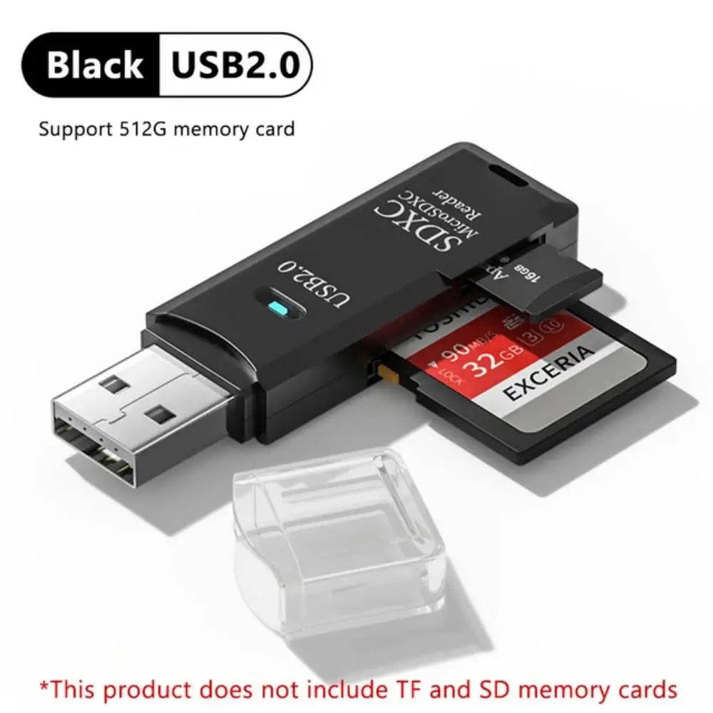 2-in-1 Multi Functional  USB 3.0 Card ReaderMicro SD TFMemoryCardReaderUSBFlashDrive CardreaderAdapter For PCLaptops Accessories
