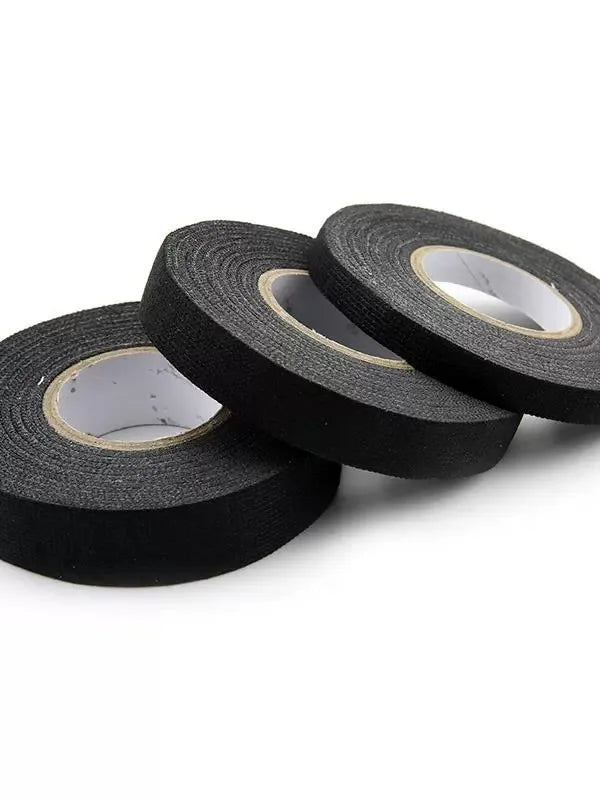 15M 9/15/19/25/32MM Heat-resistant Adhesive Cloth Fabric Tape For Automotive Cable Tape Harness Wiring Loom Electrical Heat Tape