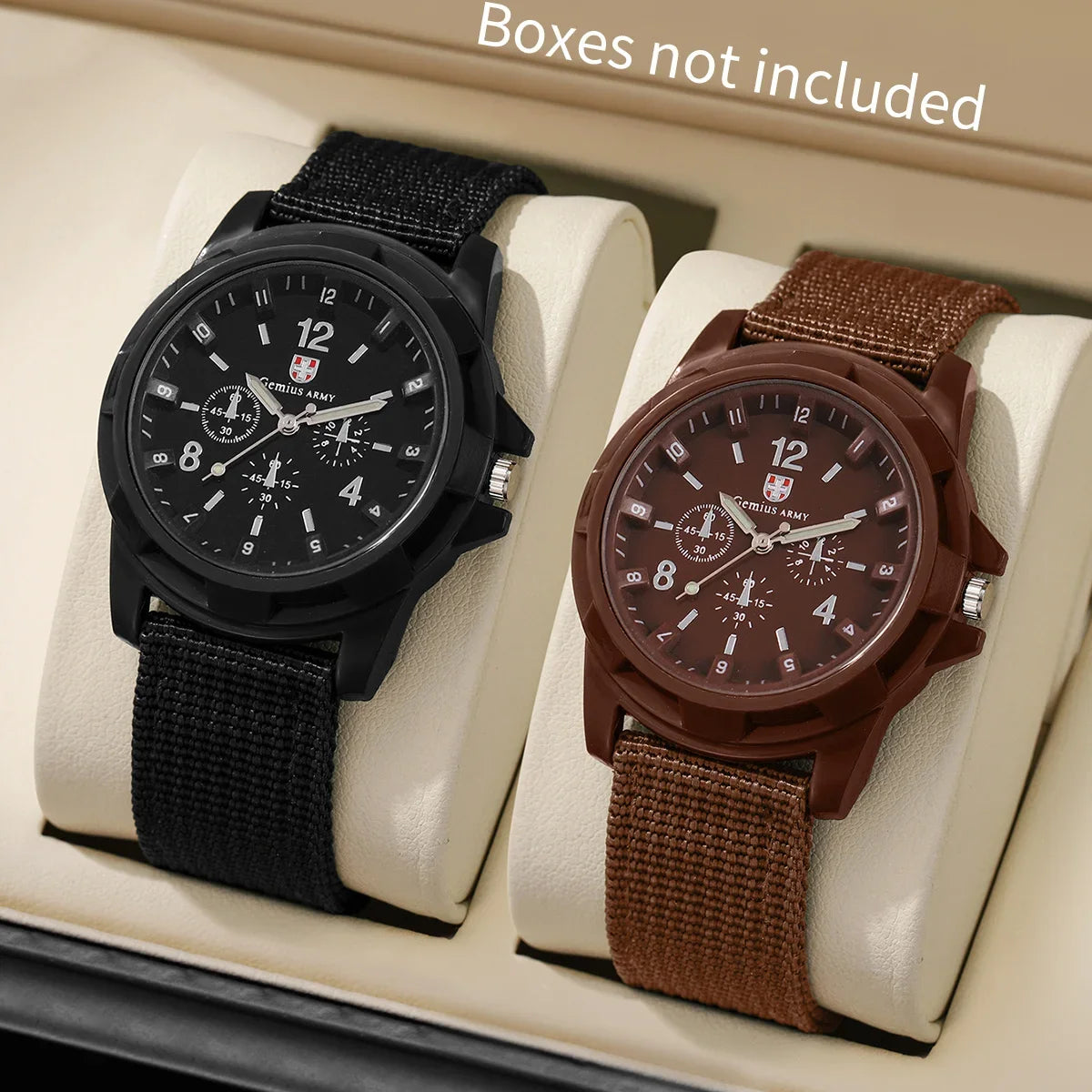 Surprise Mystery Watch Set Blind Box-2PCS/Set Men Sports Watches Casual Nylon Band Military Quartz Wristwatches（Without Box）