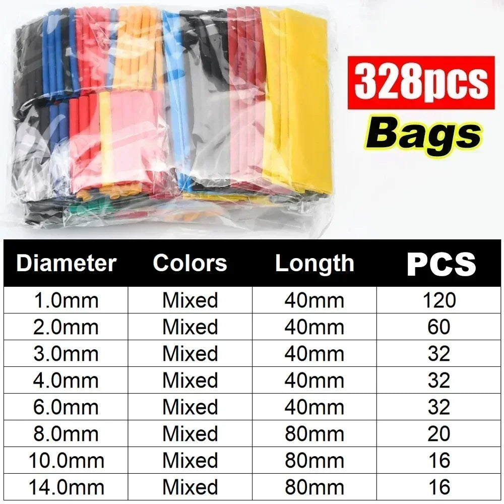 Heat Shrink Sleeving Tube Kit Wire Electrical Connection Wire Wrap Cable Protection Thermoresistant Tubing Wrapping Insulation