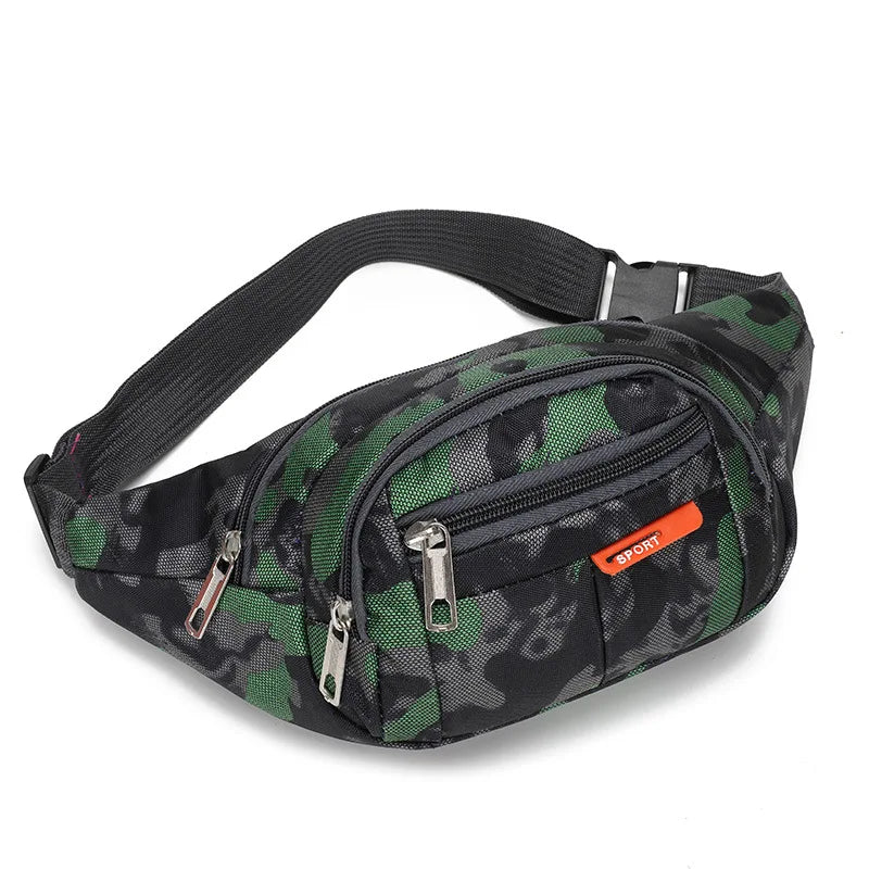 Camouflage Print Men Waist Bag Pack Purse Casual Large Phone Belt Bag Pouch Women's Canvas Travel Phone Bag Fanny Banana Bag Hip