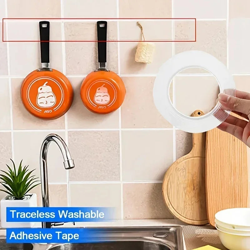 5m/3/2m/1m Nano Tape Extra Strong Double Sided Adhesive Tape Transparent No Trace Reusable Waterproof Adhesive Tape Home
