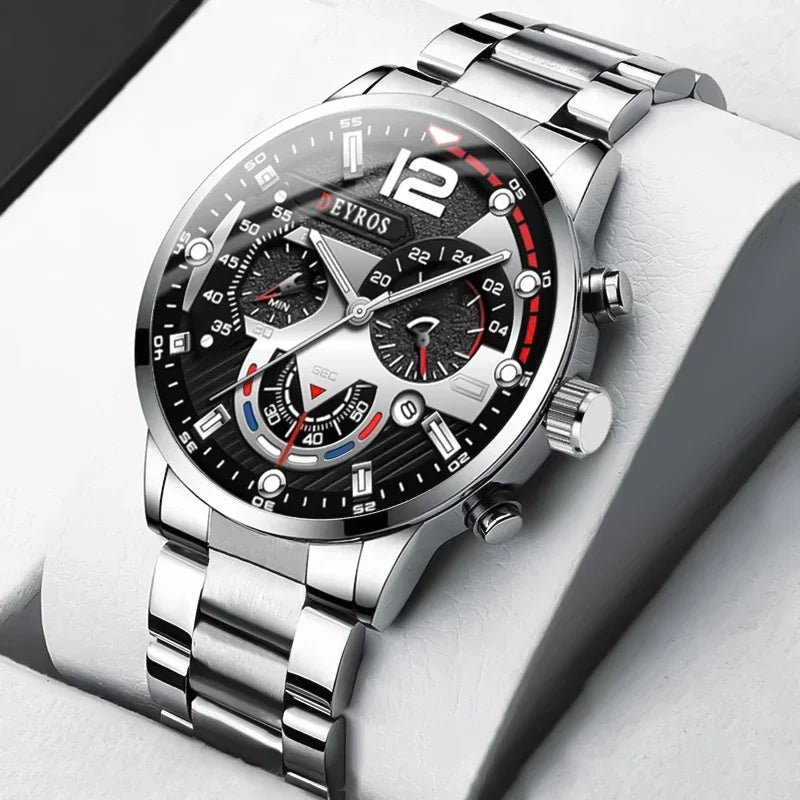 Mystery Box, 3pcs/ Set Date Round Dial Men's Watches Business Quartz Male Wrist Watch Birthday Surprise Gift
