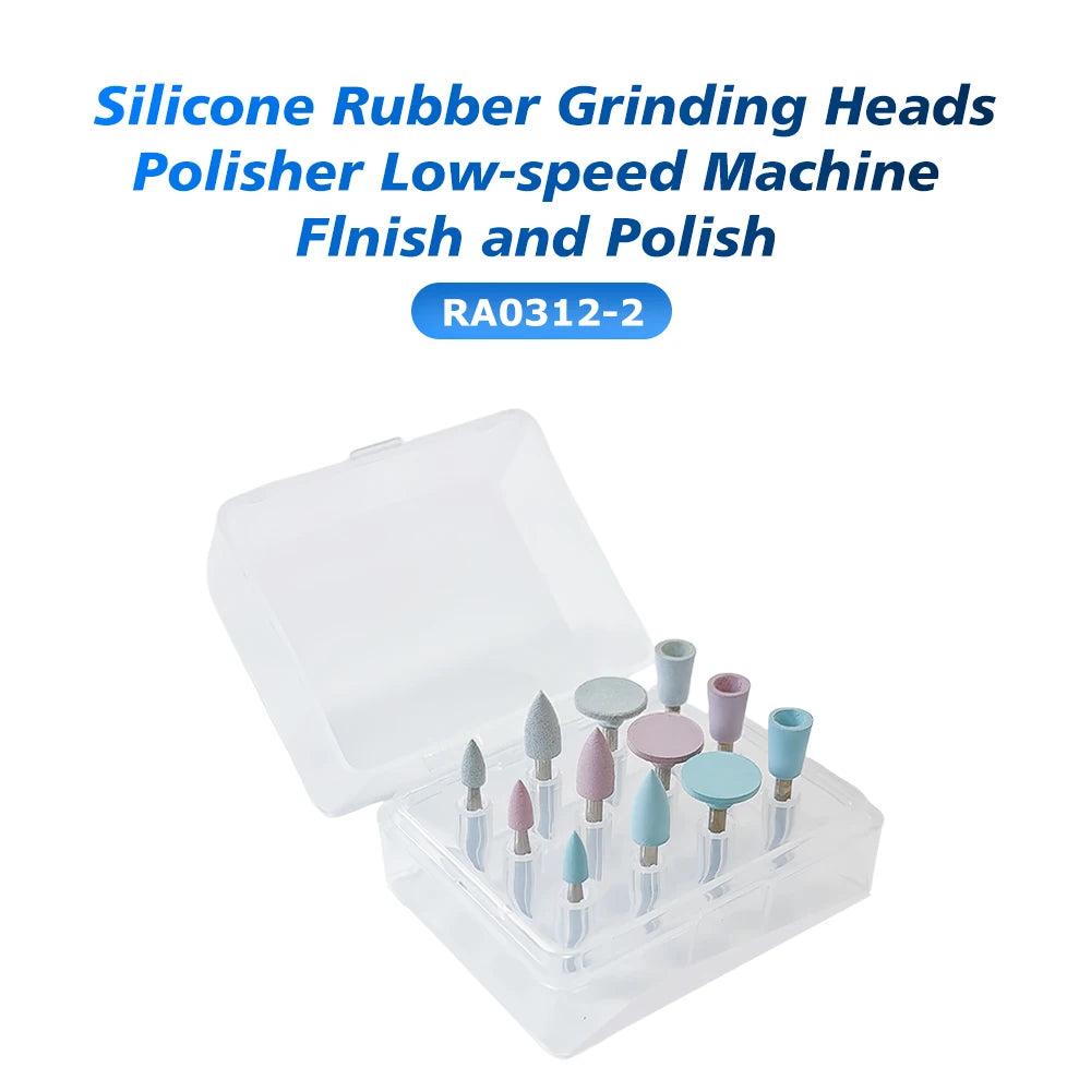 12Pcs Silicone Polishing Rubber Grinding Heads for Low-Speed Polishing