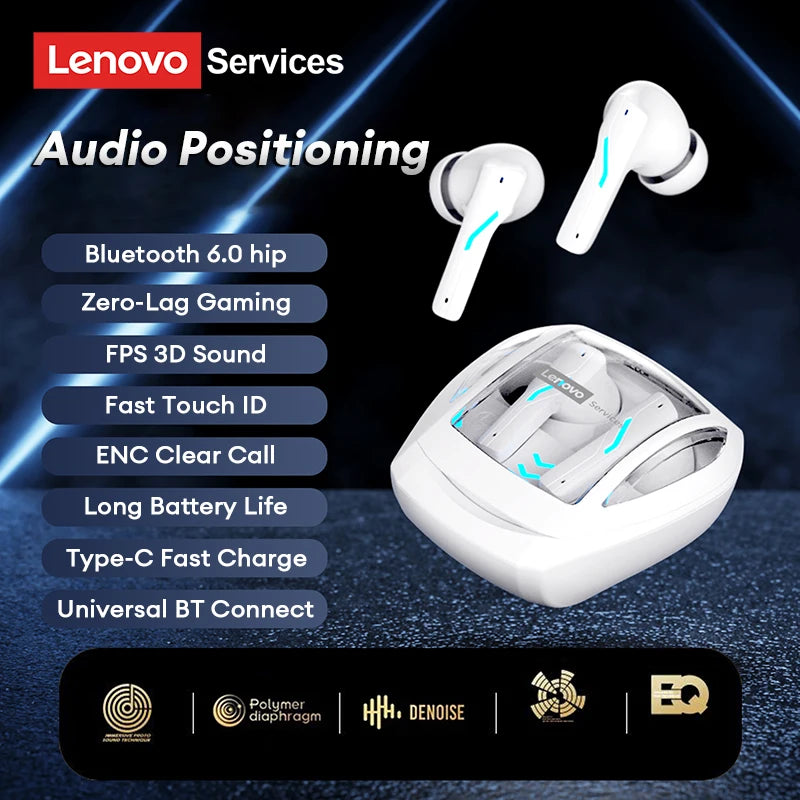 NEW Lenovo GT100 Smart AI Bluetooth Wireless Esports Earphones Real Time Translator Gamer Headphones Ultra-Low Latency With Mic