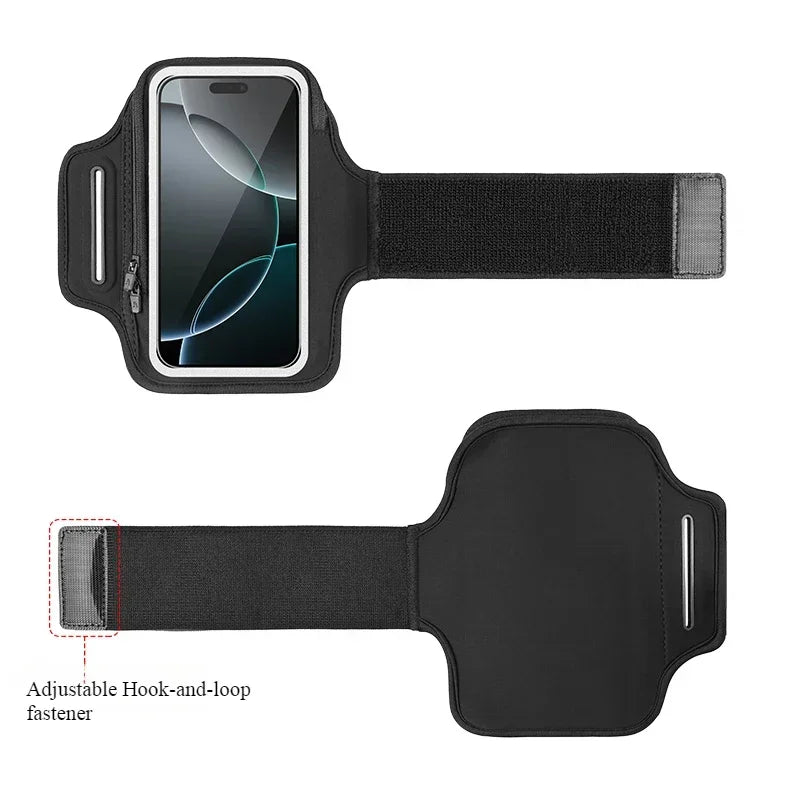 HAISSKY Zipper Sport Running Bags Armband Bag For iPhone 17 16 Pro Max 16E 17 Air 15 14 Samsung Xiaomi Outdoor Fitness Arm Pouch