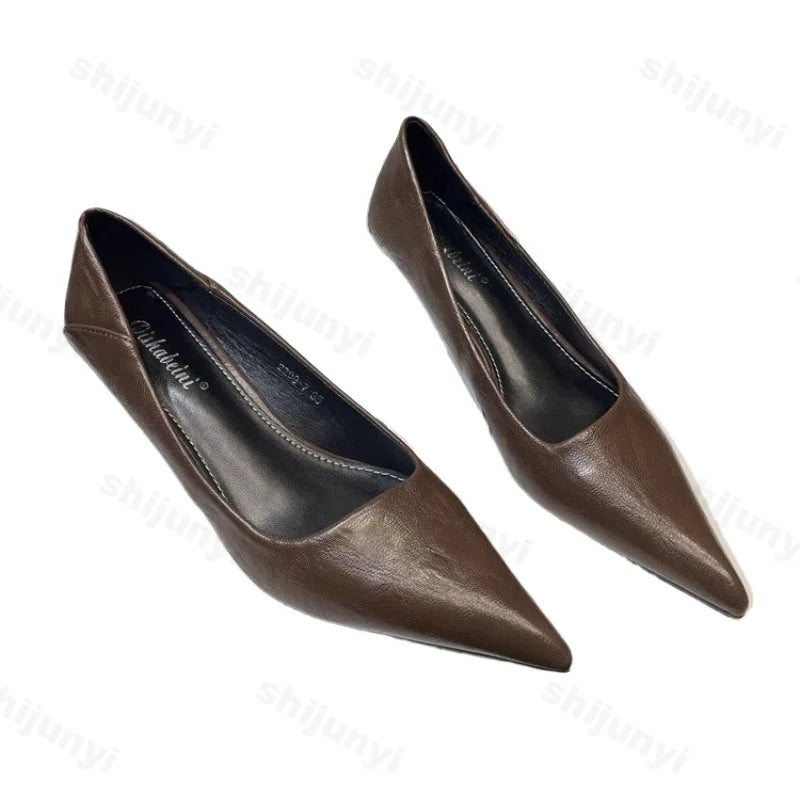 Women's High Heels Patent Leather Pointed Elegant French Sexy High Heels Burgundy Nude Pumps Wedding Bridal Quality Red Shoes
