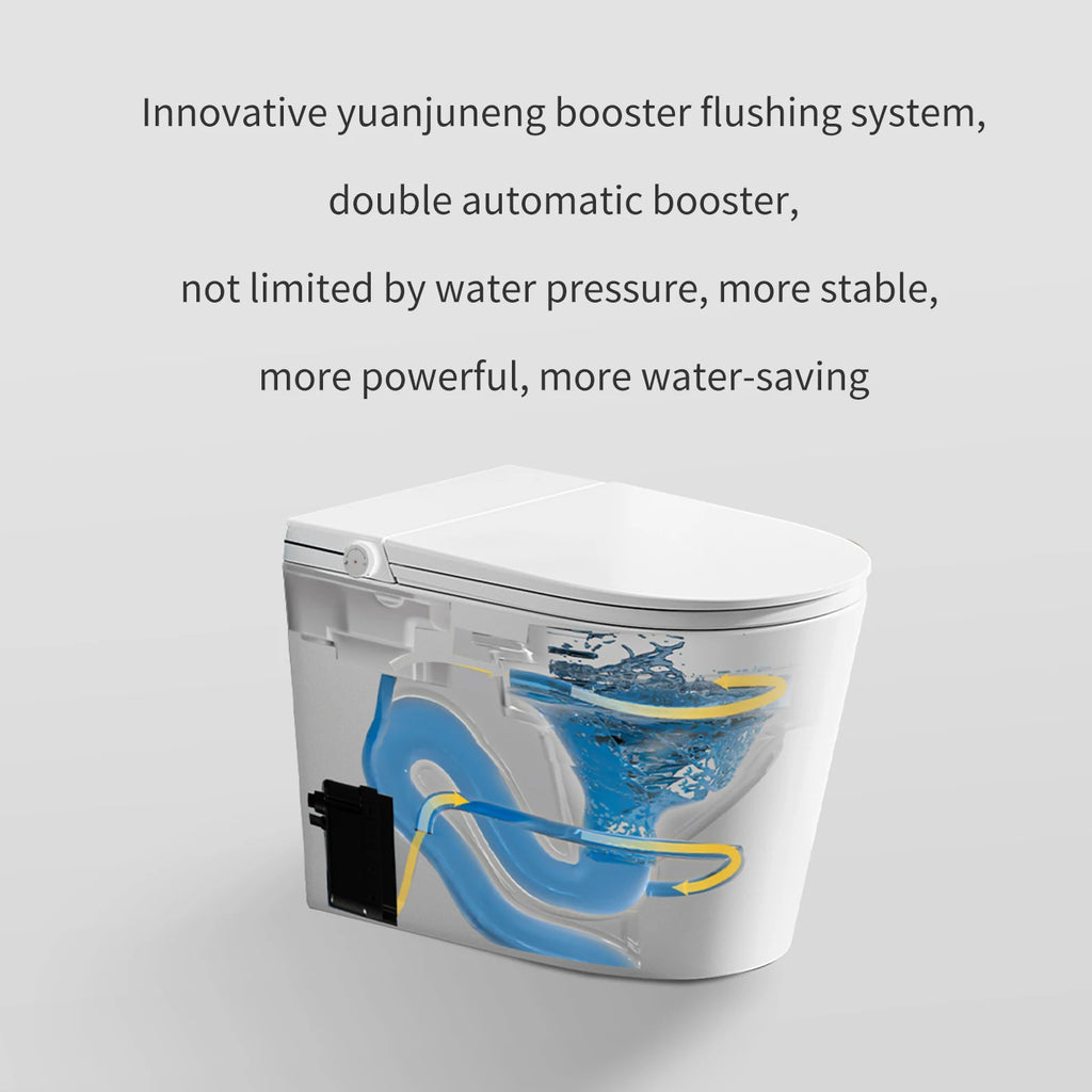 Home Hotel Sanitary Ware Electric Closestool Floor-Standing Ceramic One Piece Commode Self-Cleaning Nozzle Bathroom Toilet