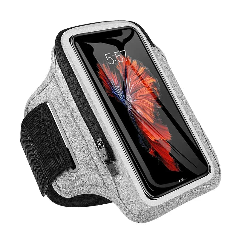 HAISSKY Zipper Sport Running Bags Armband Bag For iPhone 17 16 Pro Max 16E 17 Air 15 14 Samsung Xiaomi Outdoor Fitness Arm Pouch