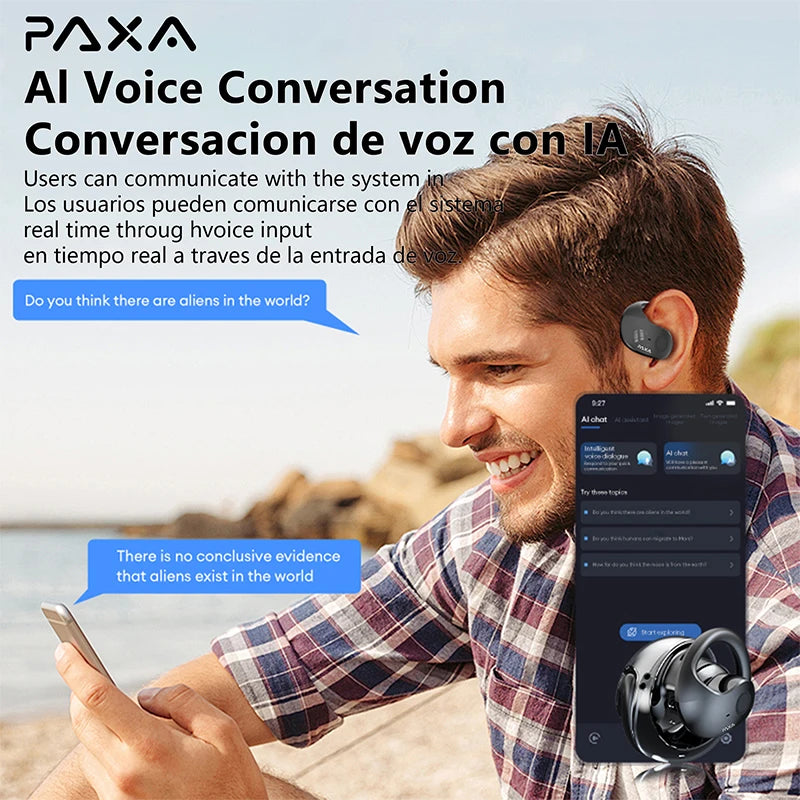PAXA 2026 Upgraded Wireless Bluetooth AI Translator Earbuds Real-Time Voice Translation Headphones 144 Languages For Travel