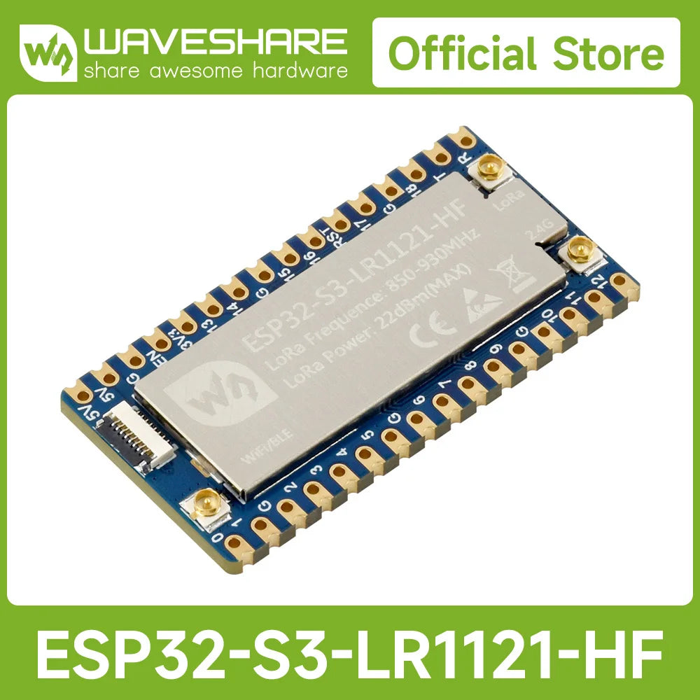 Waveshare ESP32-S3 LoRa Development Board, Integrates LR1121 Third-Generation RF Chip, Supports Sub-GHz/2.4GHz LoRa Wireless