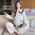 Hot New Women's Skin Friendly Comfortable Pajamas 2025 Cute Doll Collar Autumn Winter Luxury Fashion Home Furnishing Set Gift