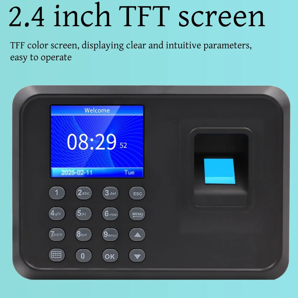 Software Free 2.4'' Fingerprint time attendance machine biometric recorder Fingerprint Time Clocks for Employees Small Business