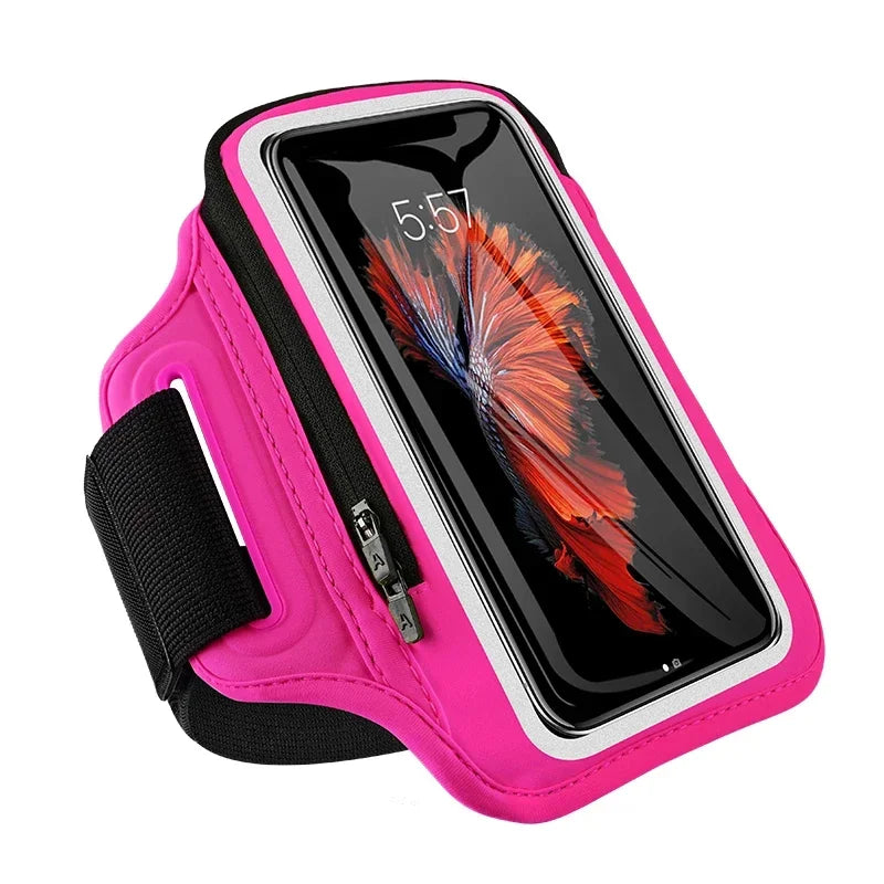 HAISSKY Zipper Sport Running Bags Armband Bag For iPhone 17 16 Pro Max 16E 17 Air 15 14 Samsung Xiaomi Outdoor Fitness Arm Pouch