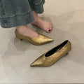 2025 Autumn New Commuter Style Flat Heel Shallow Mouth Pointed Toe Single Shoes Women's Versatile Low Heel Work Shoes