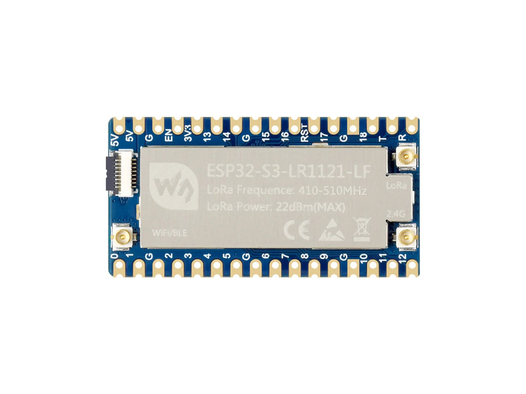 Waveshare ESP32-S3 LoRa Development Board, Integrates LR1121 Third-Generation RF Chip, Supports Sub-GHz/2.4GHz LoRa Wireless