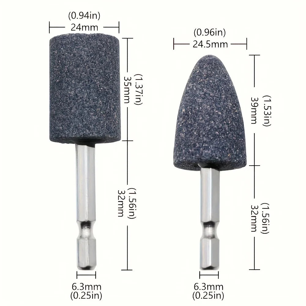 4Pcs Grinding Wheel Heads with Hexagonal Shank - Metal Polishing Stones Set for Polishing, Repairing, Sharpening