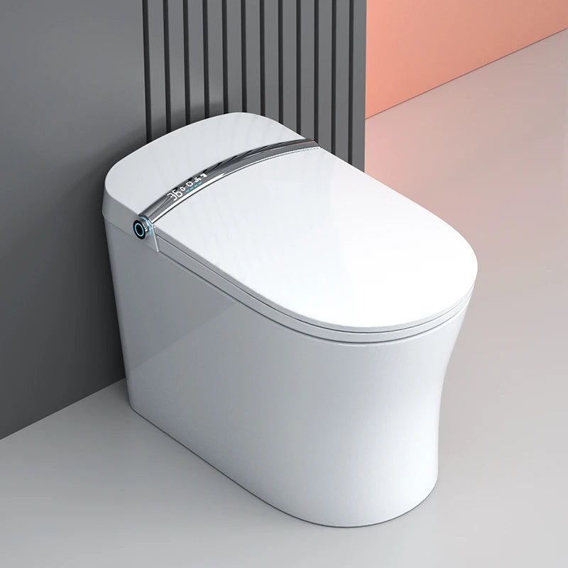 MYN CUPC Floor Mounted Silver Automatic Smart Electric Bathroom Ceramic Auto Flush Intelligent Toilet WC with Digital Display