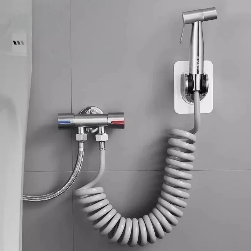 Bathroom Toilet Faucet Extension Hose External Bidet Sprayer Pressurized Water Pipe Flush Extension for Toilet