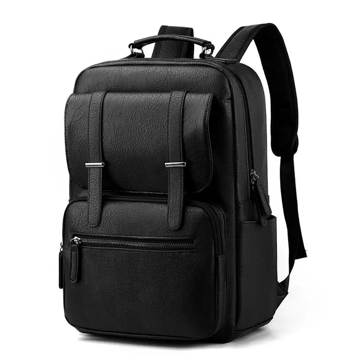 PU Leather Backpack For Men Multifunction Office Working Men's Business Bagpack Large Capacity Waterproof College Student Bag