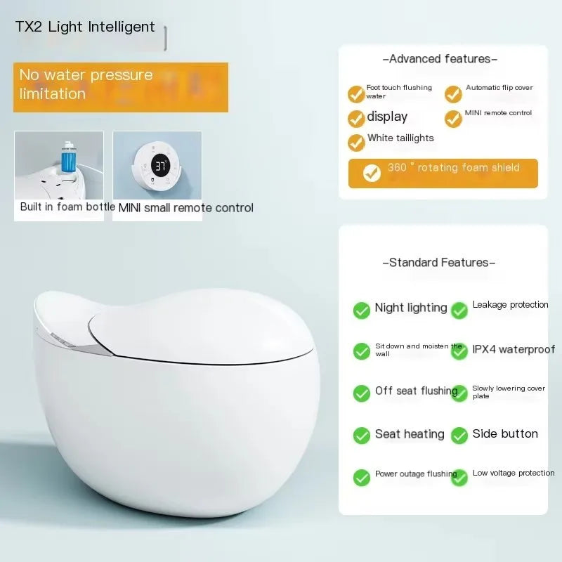 Bathroom Floor Mounted P-trap Electronic Automatic Bidet Toilet AI Voice Control Toilet Bowl WC Intelligent Smart Toilet
