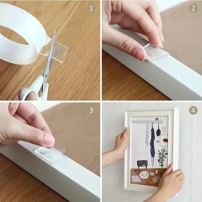 1 Roll Transparent Double Sided Nano Tape, Waterproof Wall Stickers, Reusable Heat Resistant home improvement