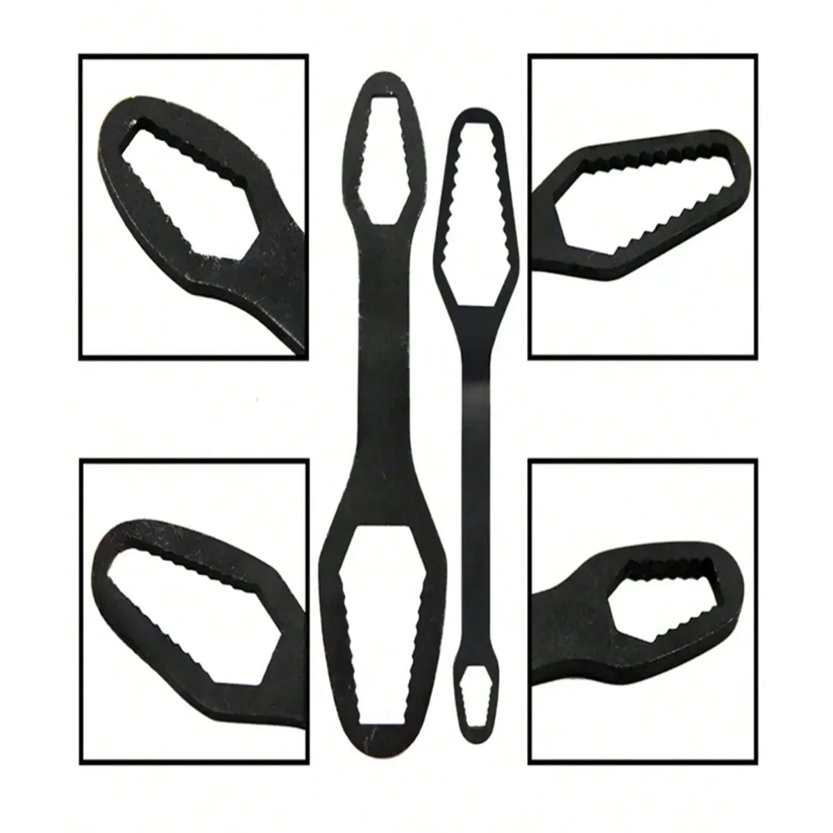 3 to 17 Double-Ended Box Wrench, Hexagon Solid Wrench, Repair Tool for Screws and Nuts, Black, Multifunctional, Various Diameters