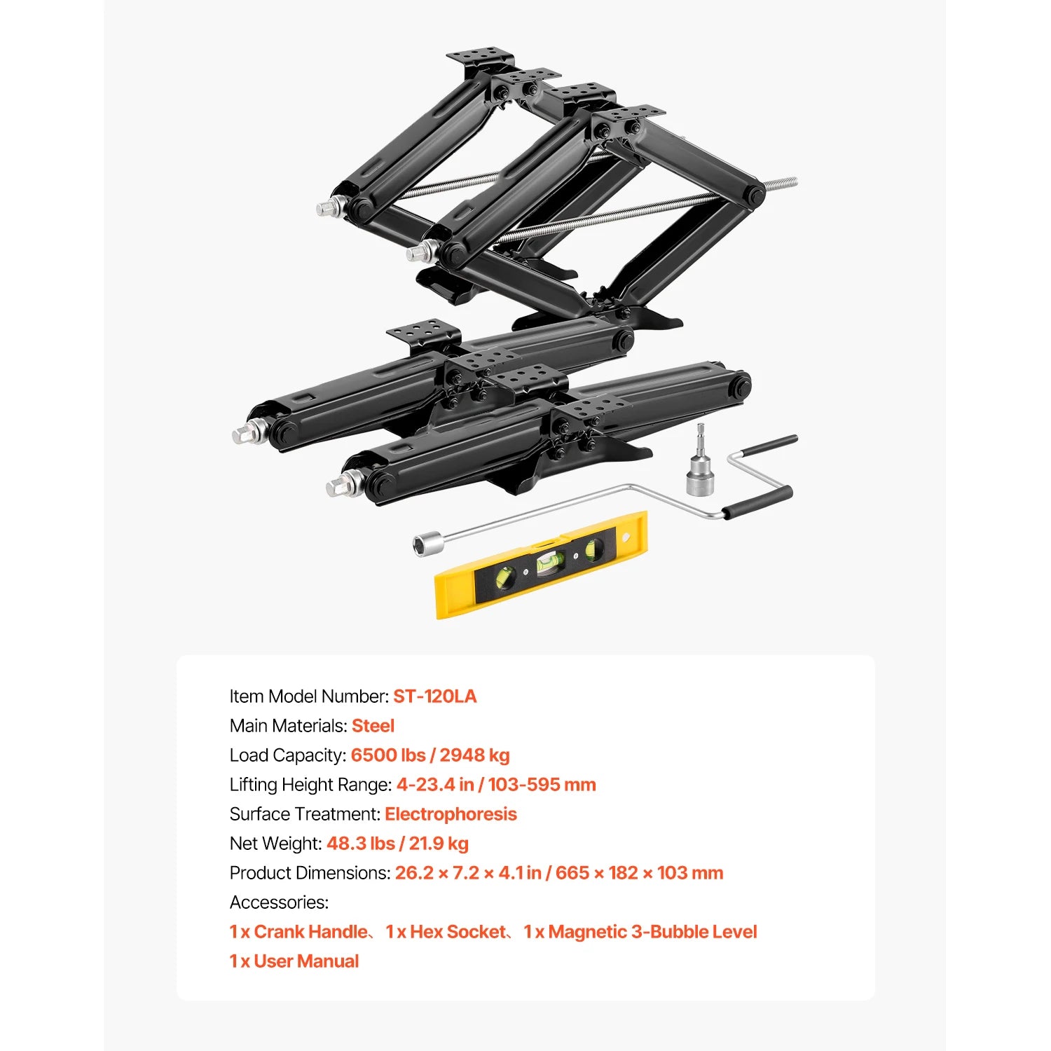 SucceBuy 5000/6500/9000lbs RV Scissor Jacks 2/4 PCS RV Stabilizer Leveling Scissor Jacks Heavy Duty Stabilizer Jack Fit for RVs