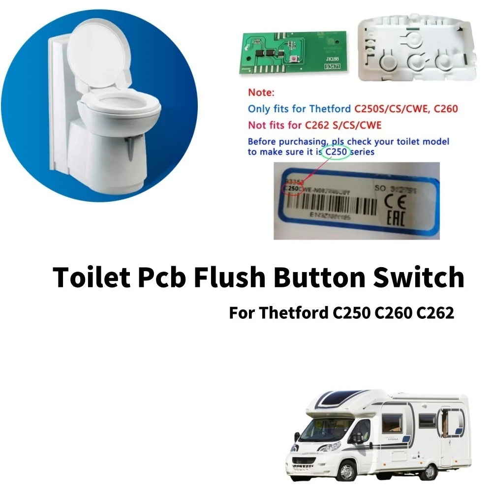 RV Toilet Switch Button Circuit Board Caravan Motorhome Interior Toilet Replacement Parts For Thetford C250 C260 C262 Sn 50709