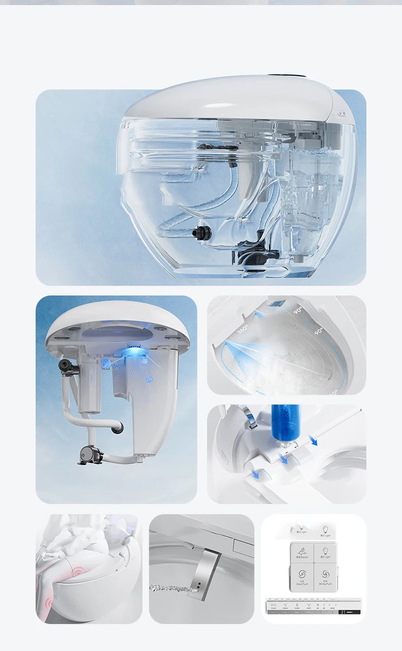 Bathroom Egg Shape Electric Automatic Flush Bathroom Ceramic Intelligent Smart Toilet