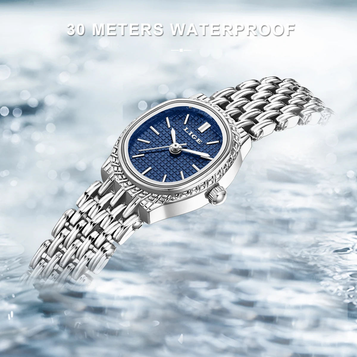LIGE Fashion Luxury Quartz Woman Watch Elegant Classic Simple Dial Waterproof Stainless Ladies Watches for Women Reloj Mujer+Box