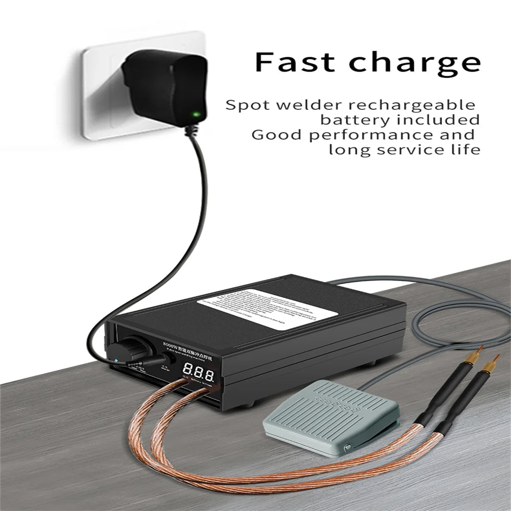 8000W Spot Welder High Power Handheld Spot Welding Machine Portable 1200A present Adjustable Welders for 18650 Battery