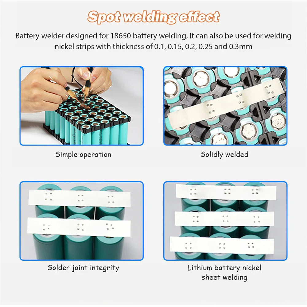 8000W Spot Welder High Power Handheld Spot Welding Machine Portable 1200A present Adjustable Welders for 18650 Battery