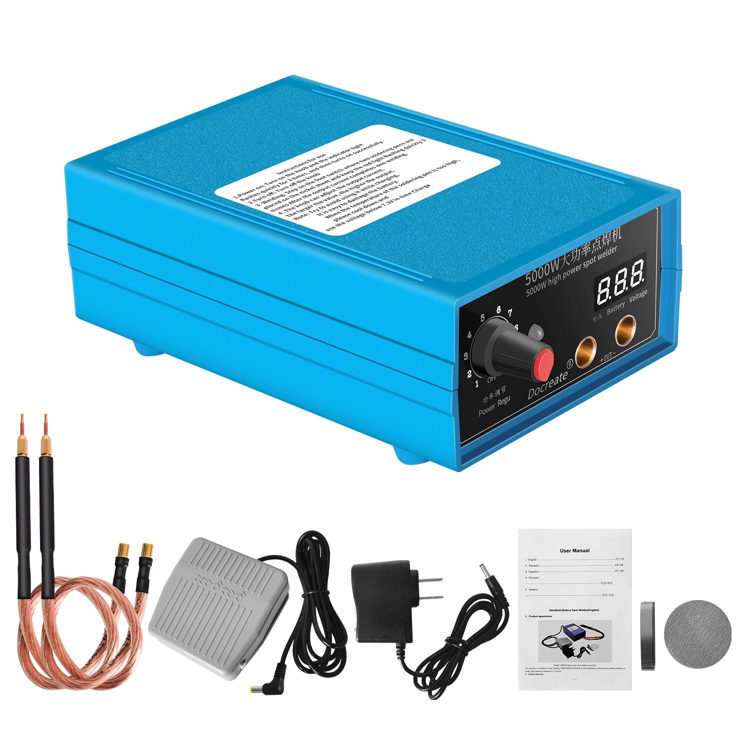 8000W Spot Welder High Power Handheld Spot Welding Machine Portable 1200A present Adjustable Welders for 18650 Battery