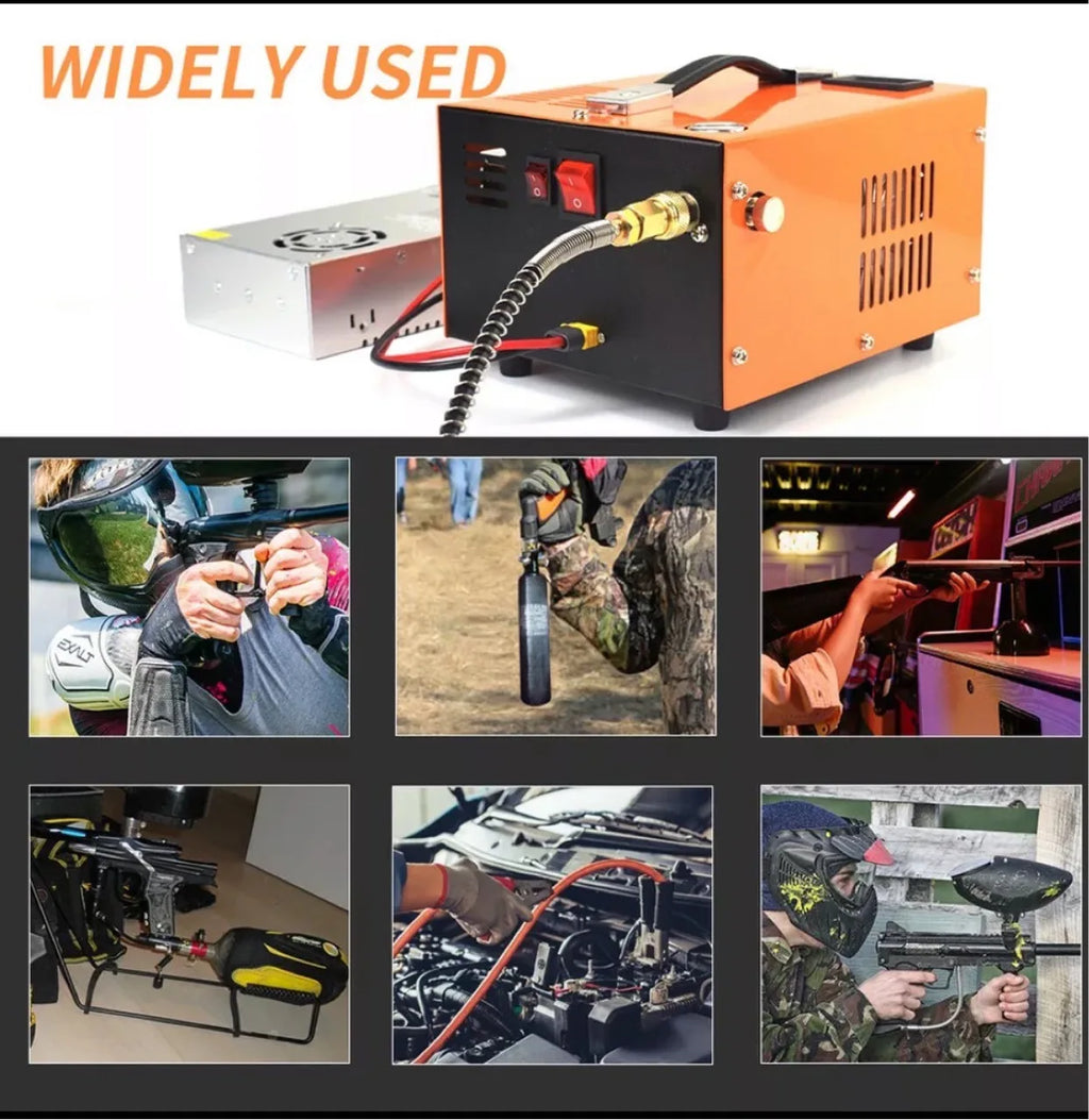 4500Psi 30Mbar Portable PCP Air Compressor Pump 12VDC/110V/220V Power Oil/Water-Free High Pressure Diving Bottle Air Rifle