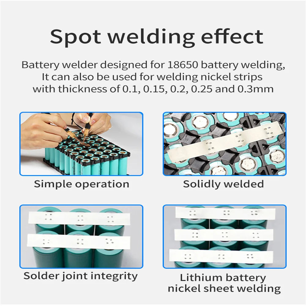 8000W Spot Welder High Power Handheld Spot Welding Machine Portable 1200A present Adjustable Welders for 18650 Battery