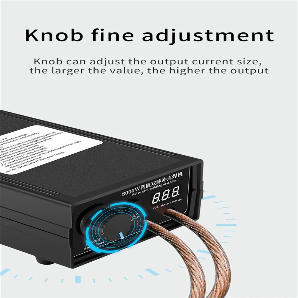 8000W Spot Welder High Power Handheld Spot Welding Machine Portable 1200A present Adjustable Welders for 18650 Battery