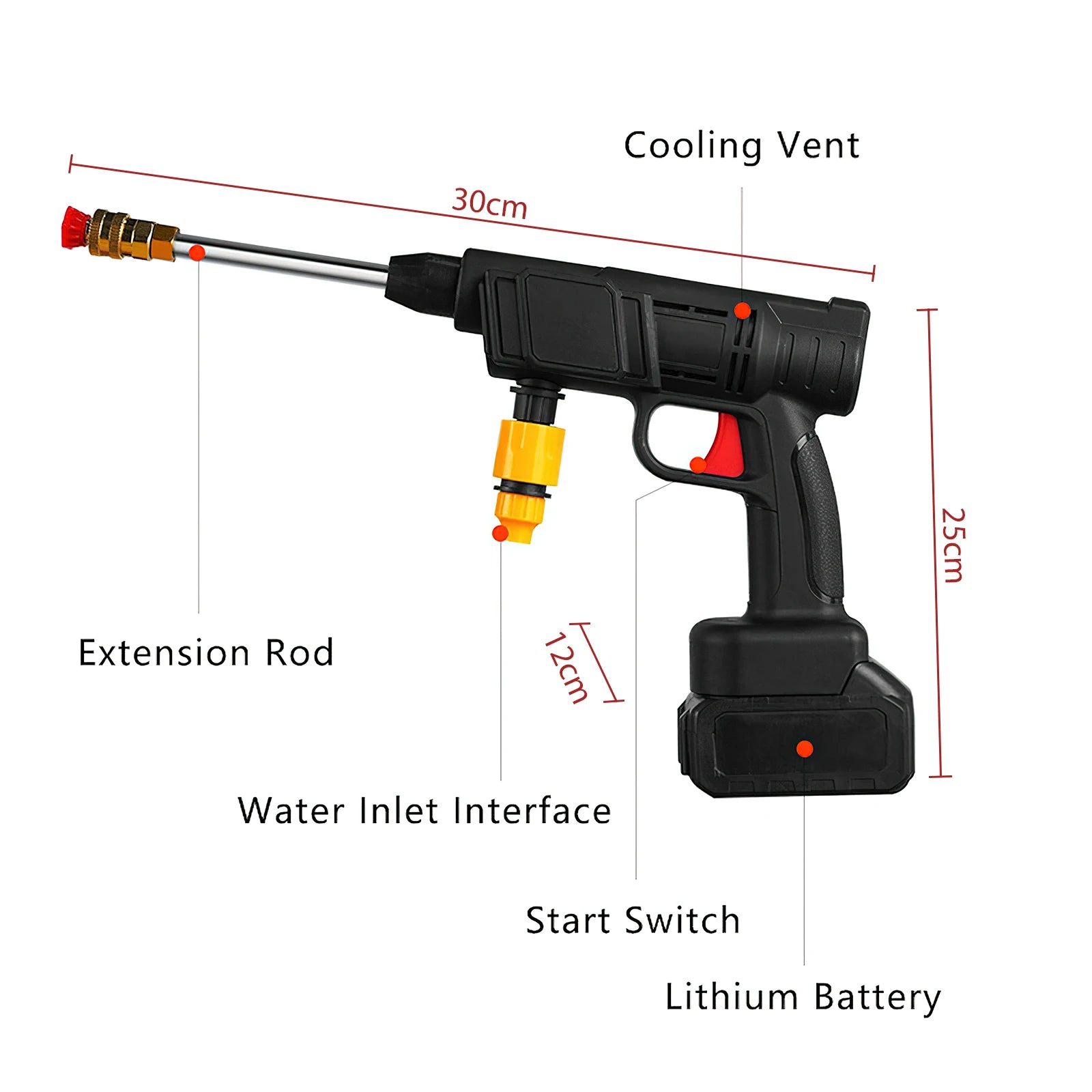 200W 30BAR Cordless High Pressure Cleaner Washer Spray Water Gun Garden Wash Water Cleaning Machine for Makita 18V Battery