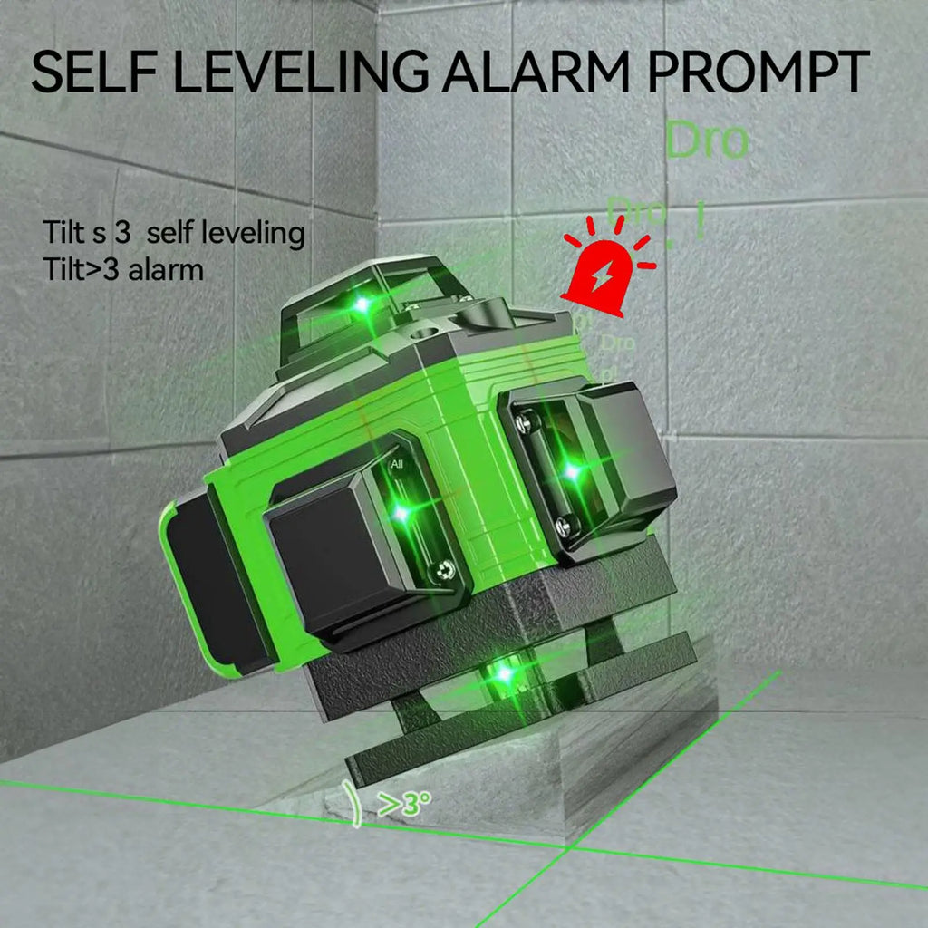 8/12/16 Lines Laser Level 3° Selfleveling Function Leveling Tool Omnidirectional Ground Wall Sticker Line with 1.2M Tripod Stand