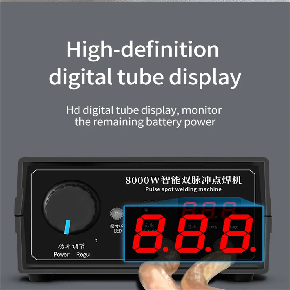 8000W Spot Welder High Power Handheld Spot Welding Machine Portable 1200A present Adjustable Welders for 18650 Battery
