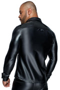 Long-sleeved Powerwetlook & PVC shirt H064 - 2XL