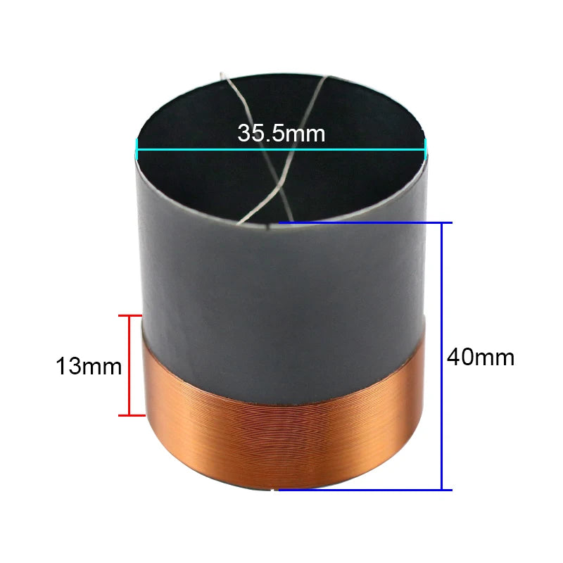 35.5MM Bass Voice Coil Black Aluminum Skeleton Copper Wires 100W-250W High Power Voice Coil For Speaker Accessories 6-8OHM 2pcs