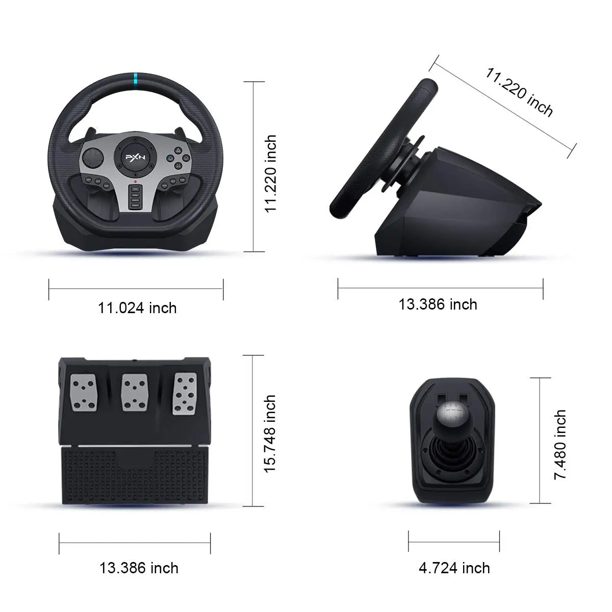PXN V9 Gen2/V9 Gaming Steering Wheel 270°/900° Racing Simulator for PS4,PS3,PC Windows 7/8/10/11,Xbox One,Xbox Series X/S