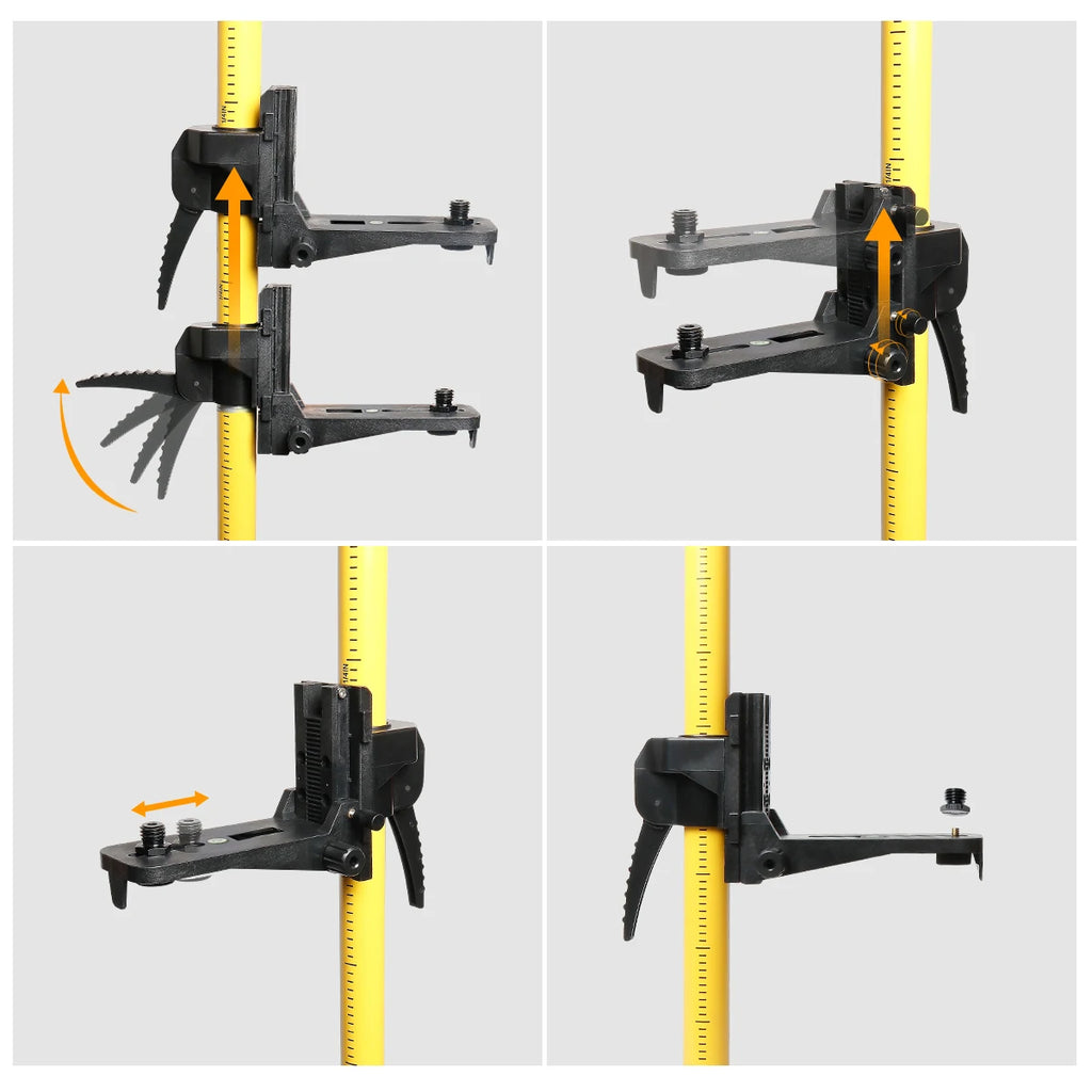 Huepar 12 Ft./3.7m Laser Tripod Telescoping Pole with 1/4-Inch by 20-Inch Laser Mount for Rotary Included Rod & 5/8"-11 Adapter