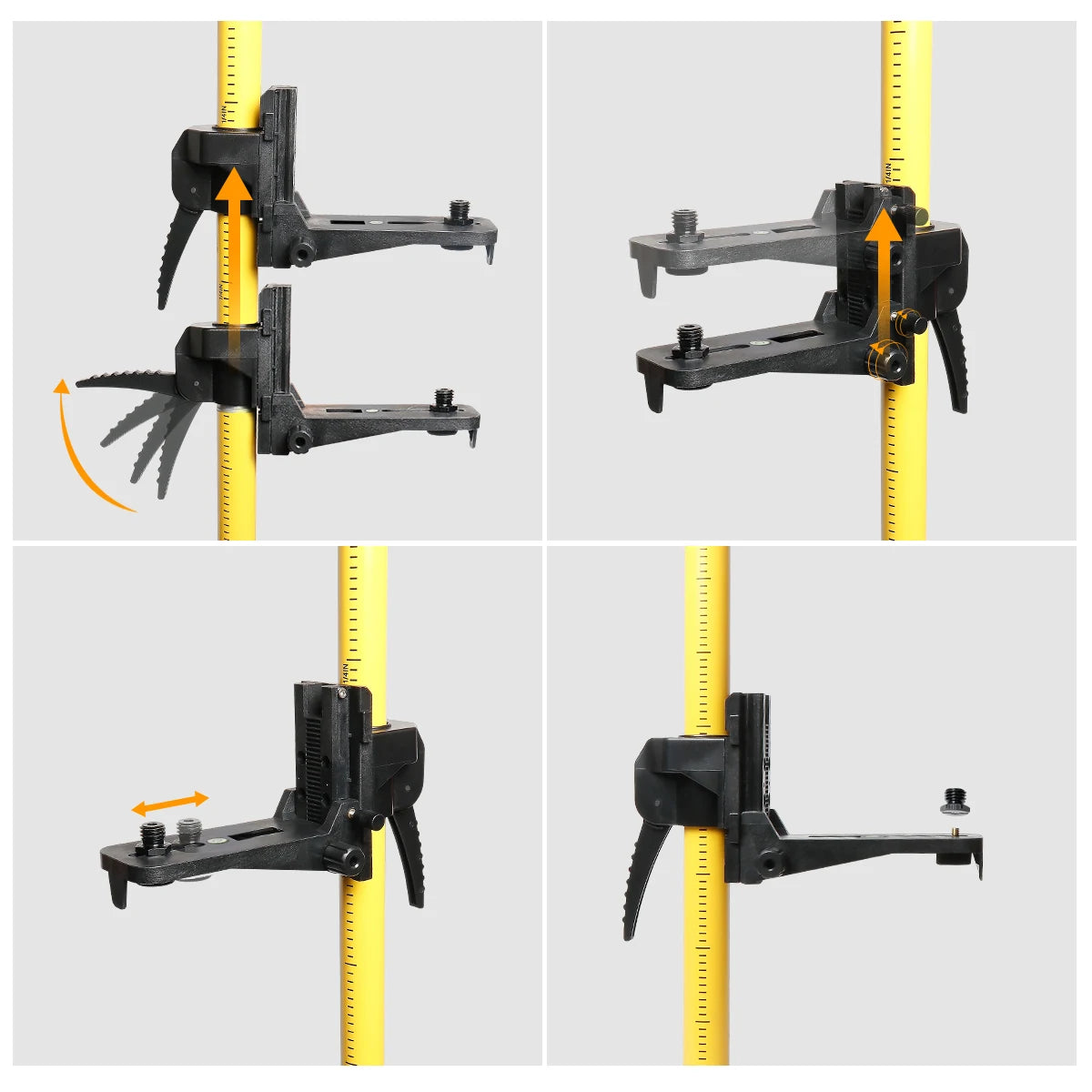 Huepar 12 Ft./3.7m Laser Tripod Telescoping Pole with 1/4-Inch by 20-Inch Laser Mount for Rotary Included Rod & 5/8"-11 Adapter